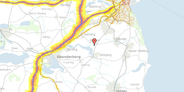 Trafikstøjkort på Solbjerg Søvej 8, 8362 Hørning