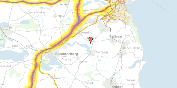 Trafikstøjkort på Solbjerg Søvej 12, 8362 Hørning