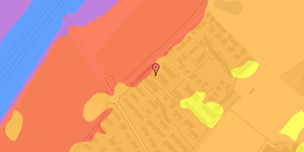 Trafikstøjkort på Spongparken 13, 8362 Hørning