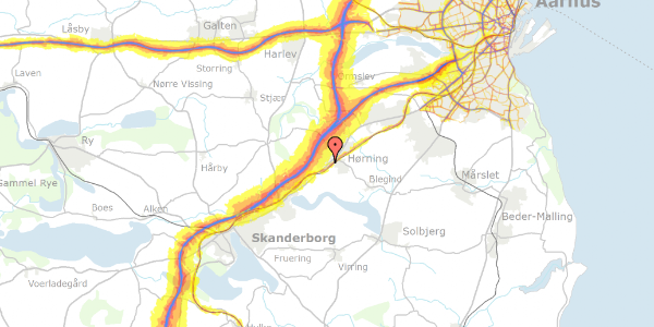 Trafikstøjkort på Sønder Alle 10, 8362 Hørning