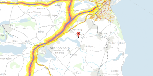 Trafikstøjkort på Søvejen 19, 8362 Hørning