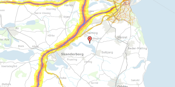 Trafikstøjkort på Søvejen 27, 8362 Hørning