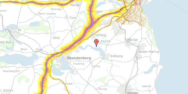 Trafikstøjkort på Søvejen 29, 8362 Hørning