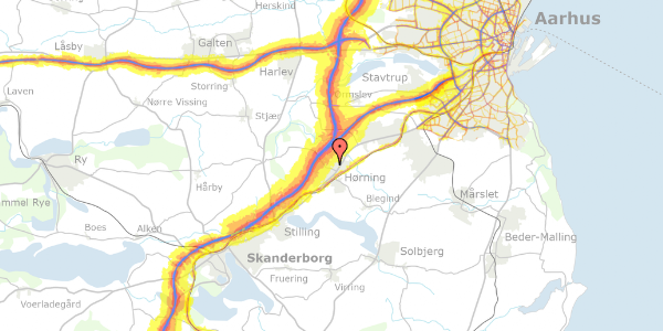 Trafikstøjkort på Vester Alle 12H, 2. tv, 8362 Hørning