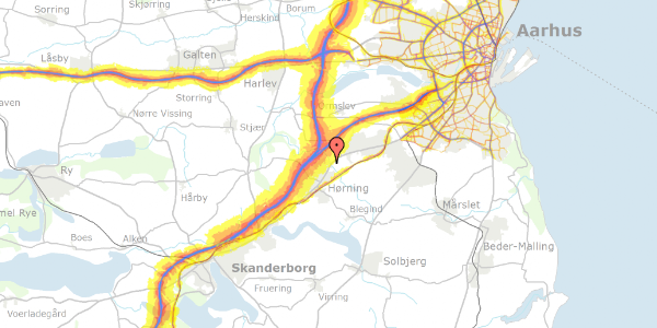 Trafikstøjkort på Violvænget 9, 8362 Hørning