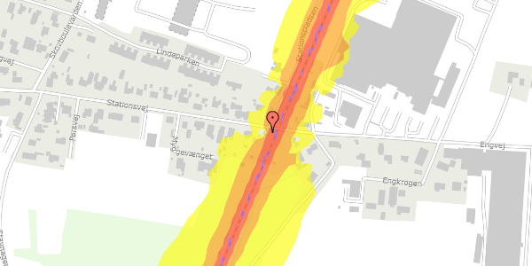 Trafikstøjkort på Stationsvej 50, 8870 Langå