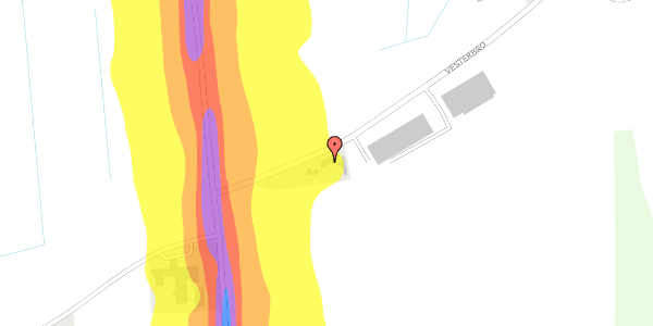 Trafikstøjkort på Vesterbro 77, 8970 Havndal
