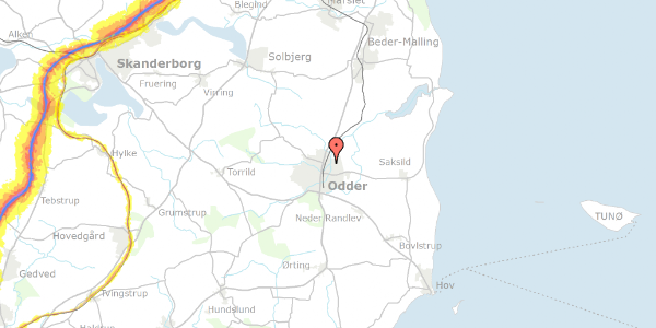 Trafikstøjkort på Enghaven 46, 8300 Odder