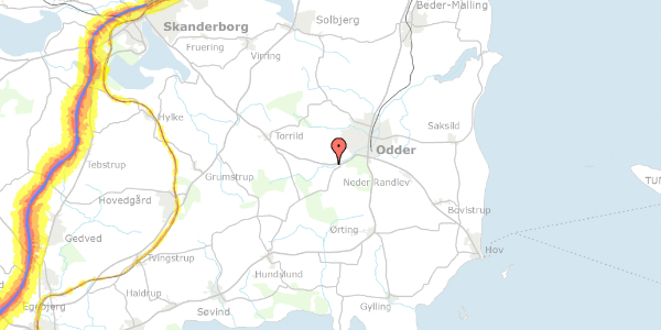 Trafikstøjkort på Kongshusvej 142, 8300 Odder