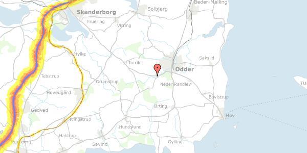 Trafikstøjkort på Kongshusvej 151, 8300 Odder