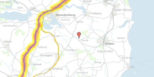 Trafikstøjkort på Nygaardsvej 55, 8300 Odder