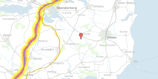 Trafikstøjkort på Præsthøjvej 128, 8300 Odder