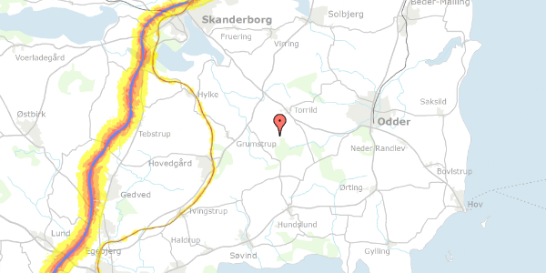 Trafikstøjkort på Præsthøjvej 190, 8300 Odder