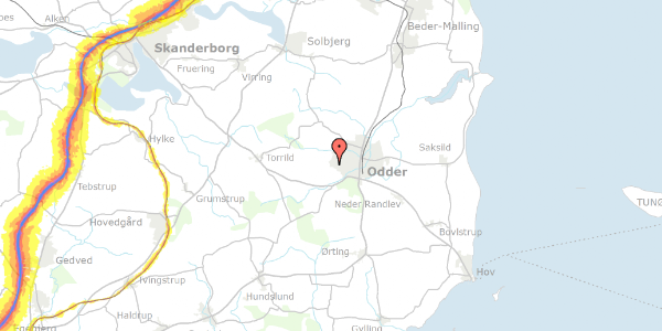 Trafikstøjkort på Snærildvej 101, 8300 Odder