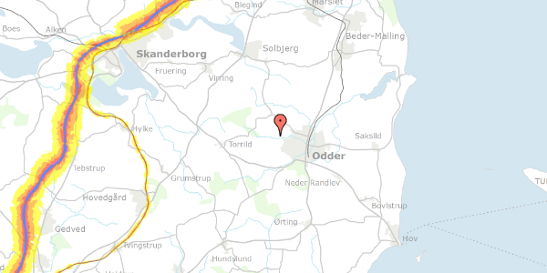 Trafikstøjkort på Snærildvej 235, 8300 Odder