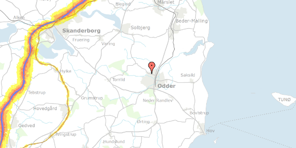 Trafikstøjkort på Solbrinken 37, 8300 Odder