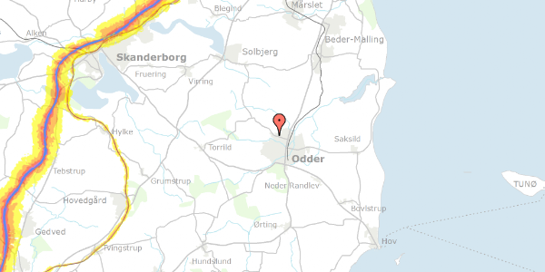 Trafikstøjkort på Solbrinken 38, 8300 Odder