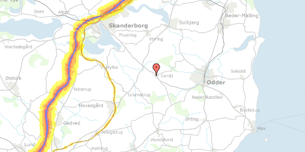 Trafikstøjkort på Vandværksvej 20, 8300 Odder