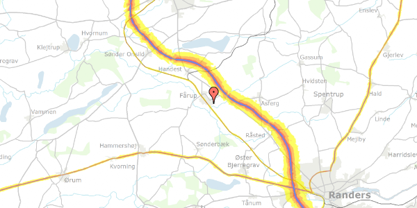 Trafikstøjkort på Gammel Randersvej 18, 8990 Fårup