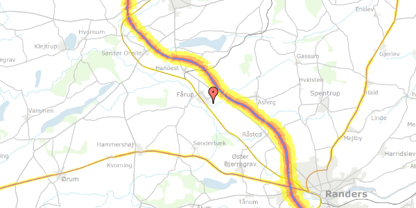 Trafikstøjkort på Gammel Randersvej 27, 8990 Fårup