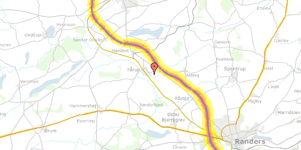 Trafikstøjkort på Gammel Randersvej 37, 8990 Fårup