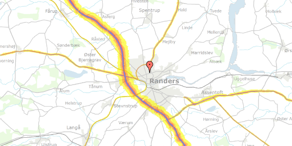 Trafikstøjkort på Anemonevej 42, 2. th, 8930 Randers NØ