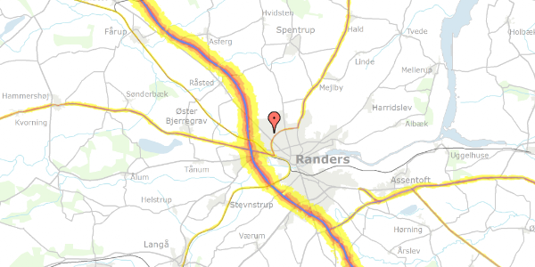 Trafikstøjkort på Anisvej 32, 8920 Randers NV