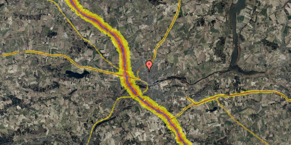 Trafikstøjkort på Asavænget 19, 1. 2, 8920 Randers NV