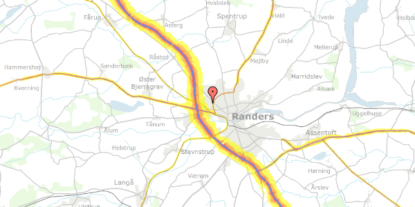 Trafikstøjkort på Bagervej 5, 8920 Randers NV