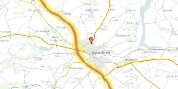 Trafikstøjkort på Bellisvej 10, 8930 Randers NØ