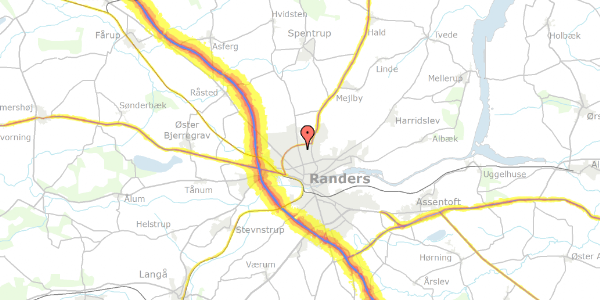 Trafikstøjkort på Bellisvej 12, 8930 Randers NØ