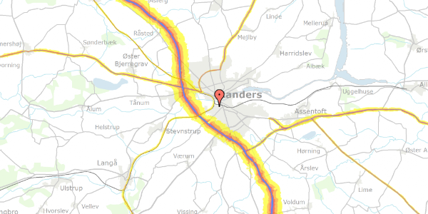 Trafikstøjkort på Bojesvej 19, 8940 Randers SV