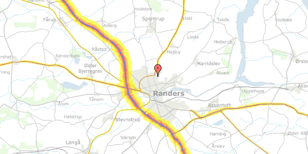 Trafikstøjkort på Brigadevej 4, 8930 Randers NØ