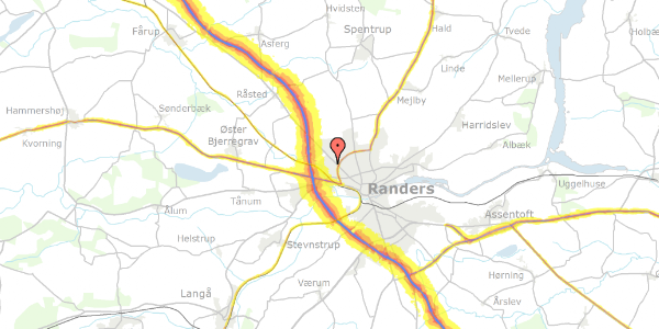 Trafikstøjkort på Buntmagervej 3, 8920 Randers NV