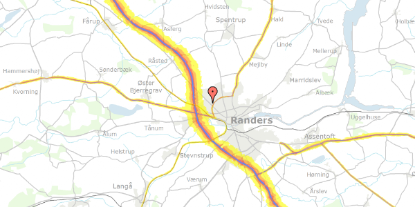 Trafikstøjkort på Buntmagervej 15, 8920 Randers NV