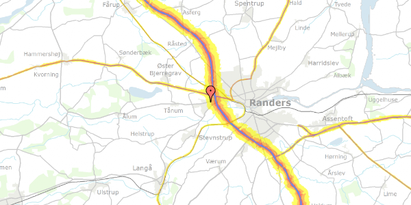 Trafikstøjkort på Byleddet 3, 8920 Randers NV