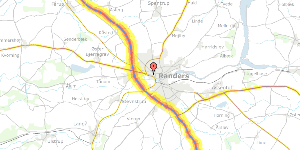 Trafikstøjkort på Chr. Hauns Alle 2, st. th, 8900 Randers C