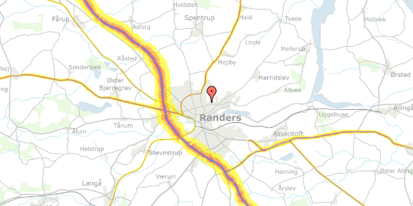 Trafikstøjkort på Christiansborgvej 40, 8930 Randers NØ