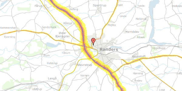 Trafikstøjkort på Drejervej 18, 8920 Randers NV