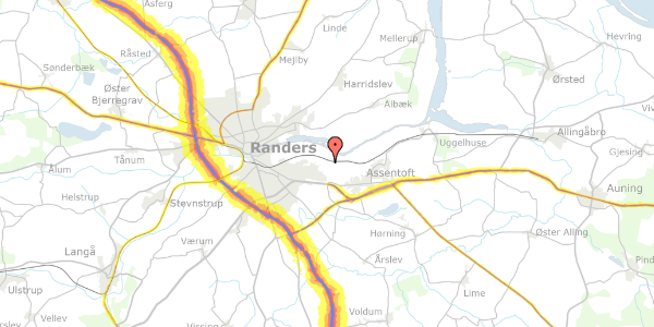 Trafikstøjkort på Egehøjvej 50, 8960 Randers SØ