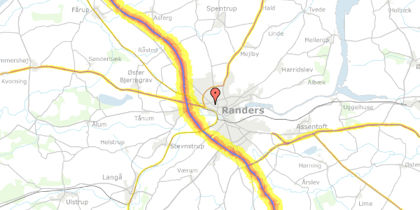 Trafikstøjkort på Egevangen 11, 8900 Randers C