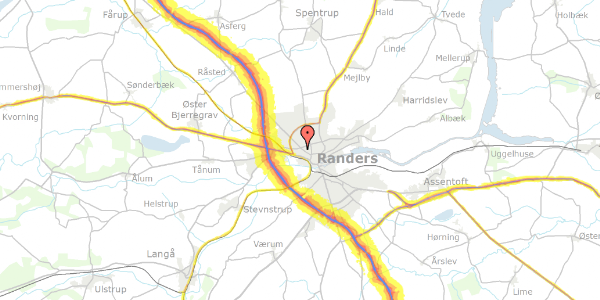 Trafikstøjkort på Egevangen 15, 8900 Randers C