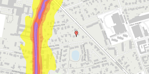 Trafikstøjkort på Frederiksborg Alle 6, 8920 Randers NV