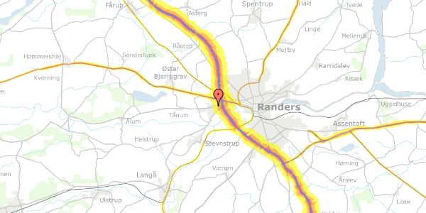 Trafikstøjkort på Frødingsvej 6, 8920 Randers NV