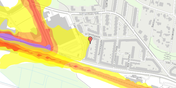 Trafikstøjkort på Fyensgade 10, 2. th, 8900 Randers C