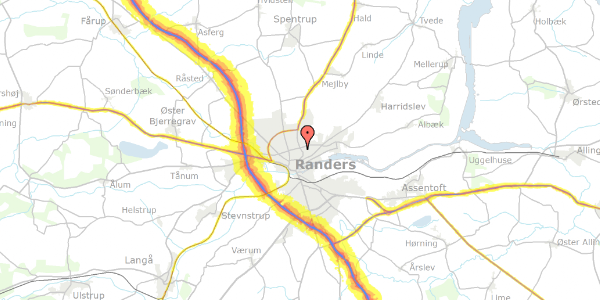 Trafikstøjkort på Gl. Hadsundvej 58, 8900 Randers C