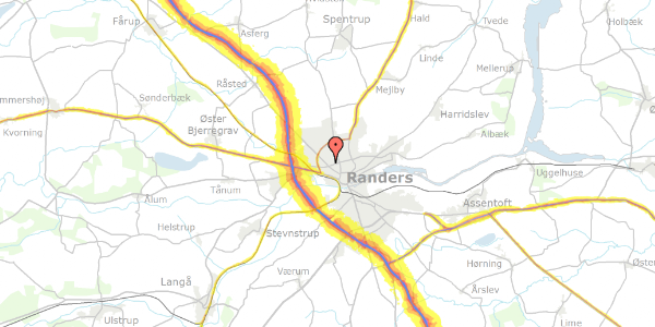 Trafikstøjkort på Gl. Hobrovej 14, 8920 Randers NV