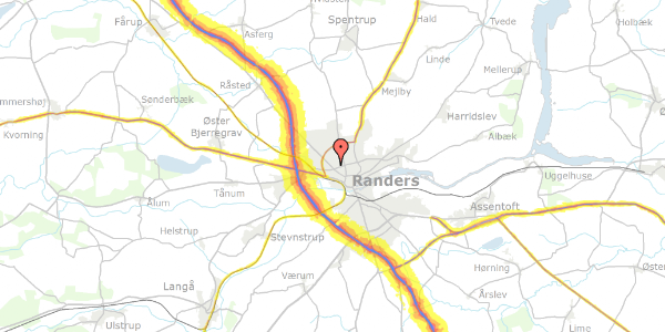 Trafikstøjkort på Gl. Hobrovej 16, 8920 Randers NV