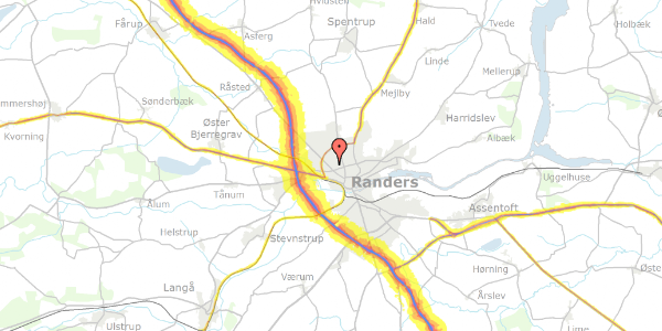 Trafikstøjkort på Gl. Hobrovej 24, 1. th, 8920 Randers NV