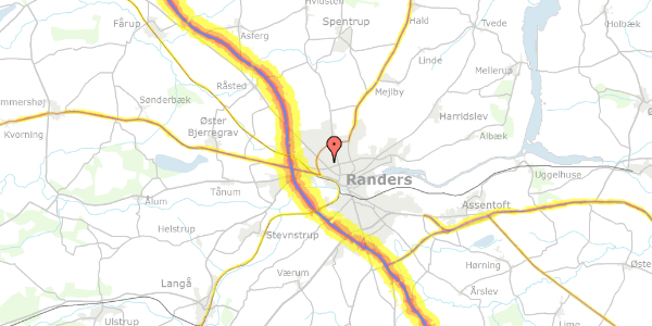 Trafikstøjkort på Gl. Hobrovej 26, 1. th, 8920 Randers NV